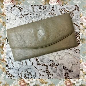 Dior Vintage Beige Leather Wallet